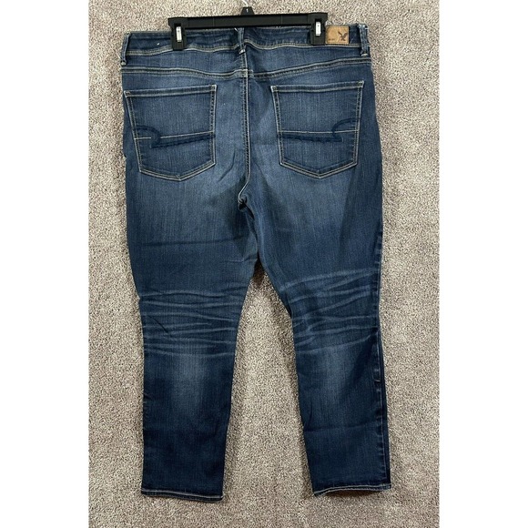 American Eagle Jeans Womens 18 Blue Measures 36X26 Super Skinny Super Stretch - Picture 2 of 10